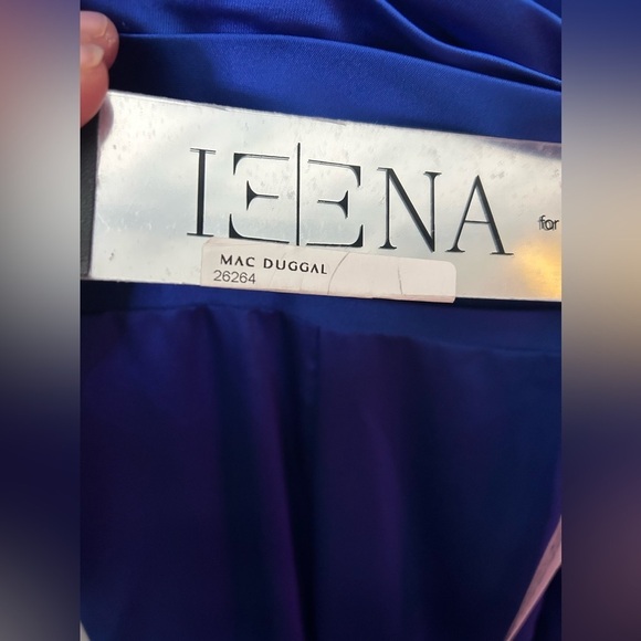 IEENA FOR MAC DUGGAL 26264 NWT Royal Plunging Faux Wrap Sleeveless Evening Gown - Picture 7 of 9